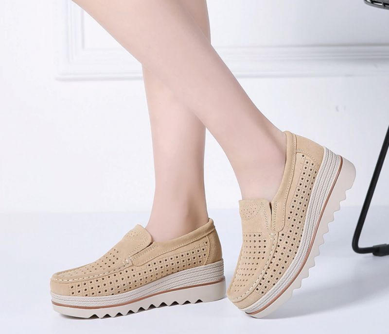 M10 Damskie Buty Na Platformie - Morelowy