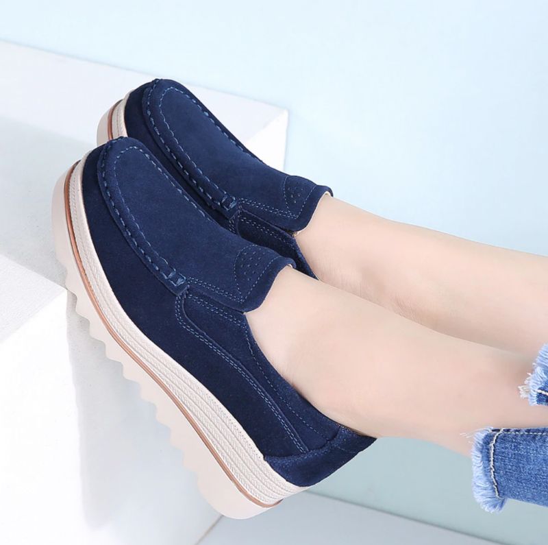 M10 Plush Damskie Buty Na Platformie - Granatowy niebieski