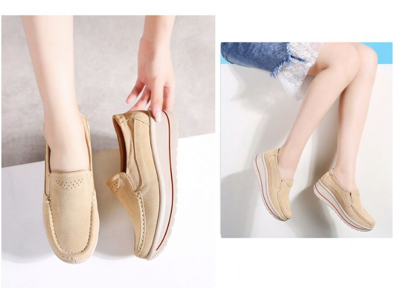 M15 Damskie Buty Na Platformie - Morelowy