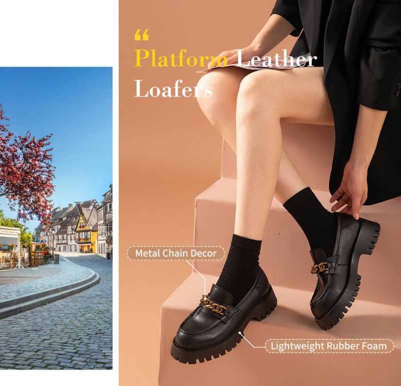 Makris Damskie Buty Typu Platform - Czarny