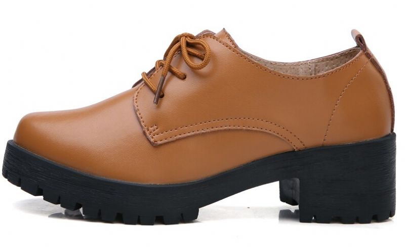 Manrique Damskie Buty Na Platformie Sznurowane - Brązowy