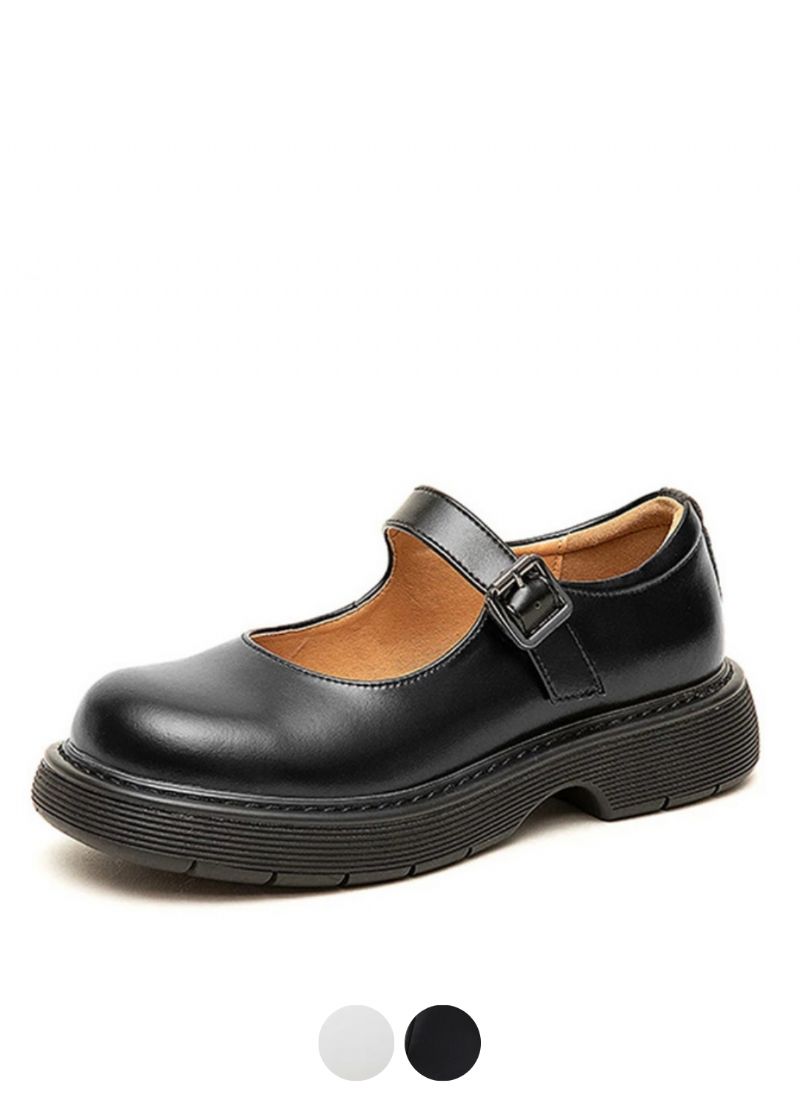 Mara Damskie Codzienne Skórzane Buty Na Platformie