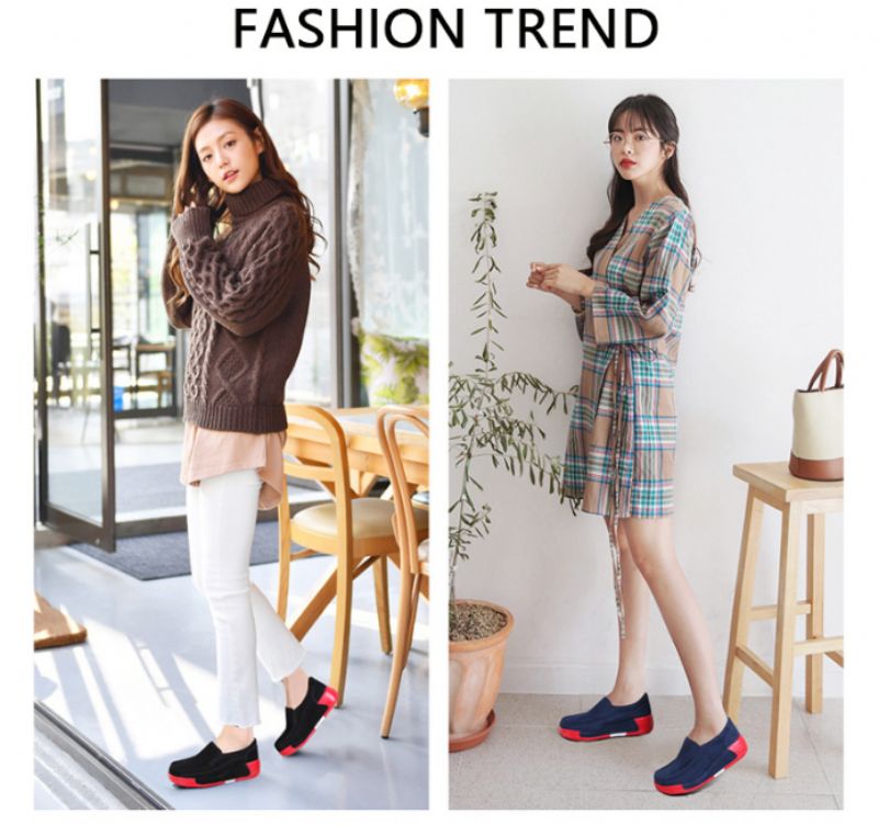 Marbella Damskie Buty Platformowe Wsuwane Czarne - Czarny