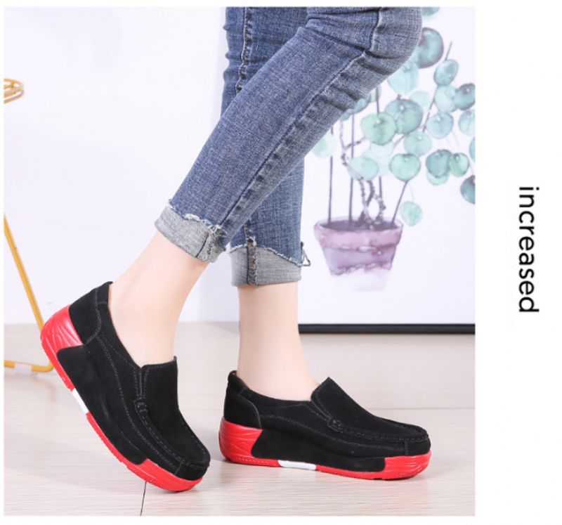 Marbella Damskie Buty Platformowe Wsuwane Czarne - Czarny