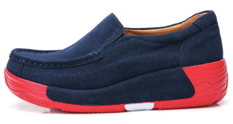 Marbella Damskie Buty Wsuwane Na Platformie - Niebieski