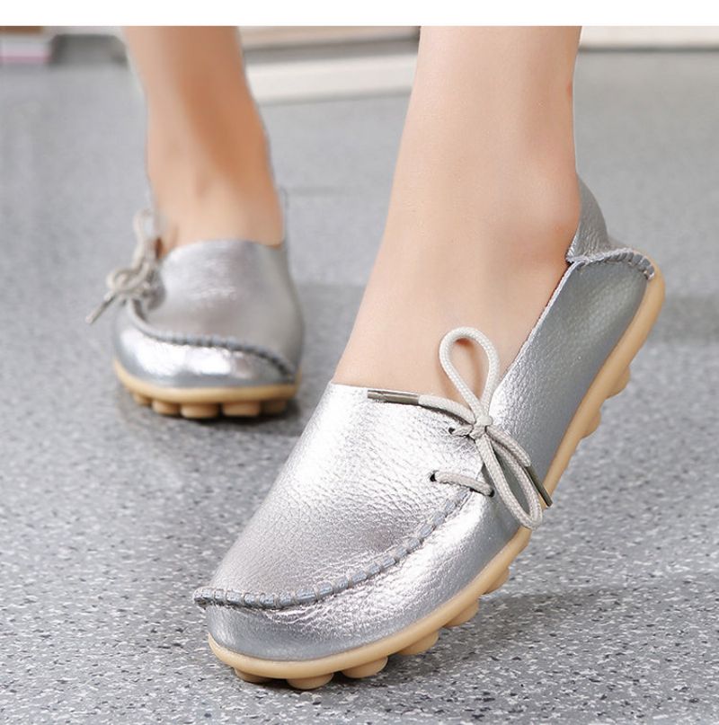 Marcela Damskie Płaskie Buty Wsuwane - Złoty