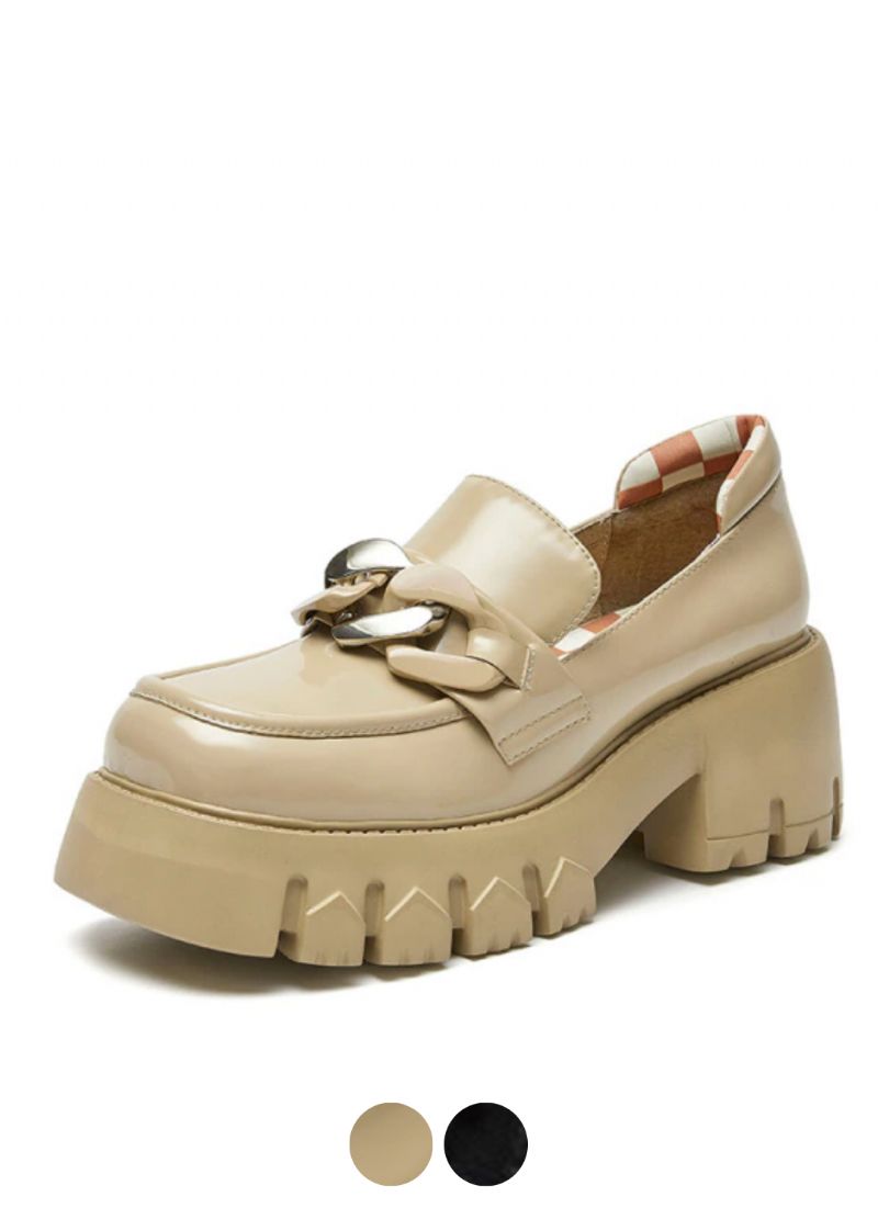 March Damskie Buty Na Platformie Z Łańcuchem