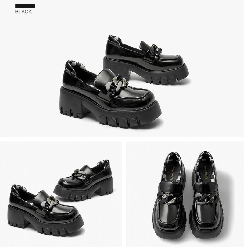 March Damskie Buty Na Platformie Z Łańcuchem - Morelowy