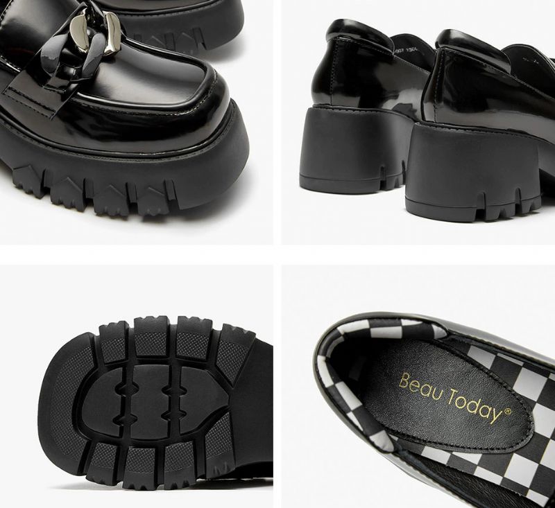 March Damskie Buty Na Platformie Z Łańcuchem - Morelowy