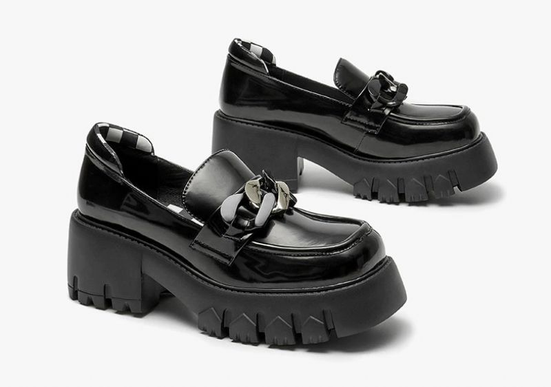 March Damskie Buty Na Platformie Z Łańcuchem - Morelowy