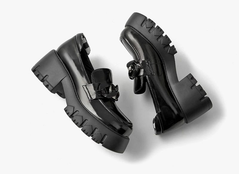 March Damskie Buty Na Platformie Z Łańcuchem - Morelowy