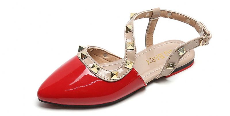 March Dziewczęce Płaskie Buty - Czerwony