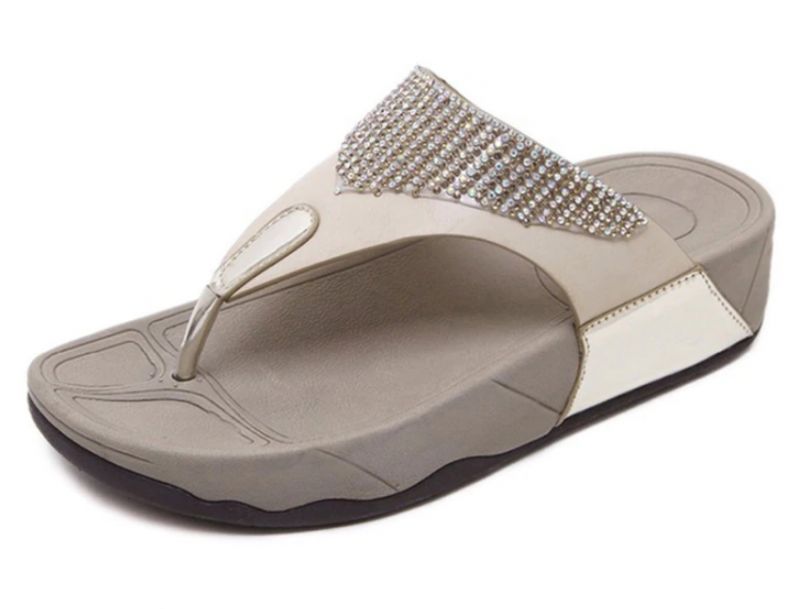 Mariola Damskie Kapcie Płaskie Letnie - Khaki