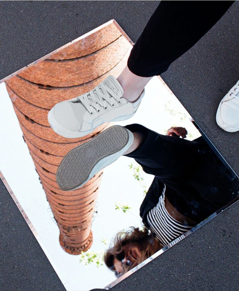 Marley Damskie Skórzane Płaskie Czarne Trampki - Czarny