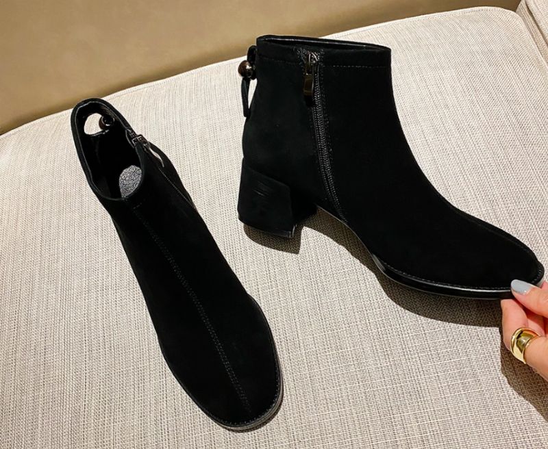 Marliee Buty Do Kostek - Morelowy krótki plusz