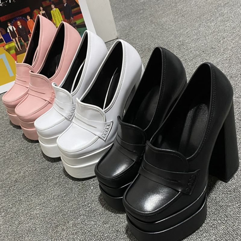 Mau Damskie Buty Na Platformie - Czarny