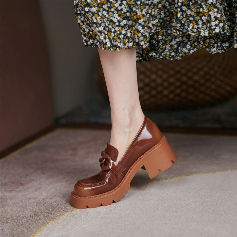 May Damskie Buty Na Grubej Platformie - Czarny