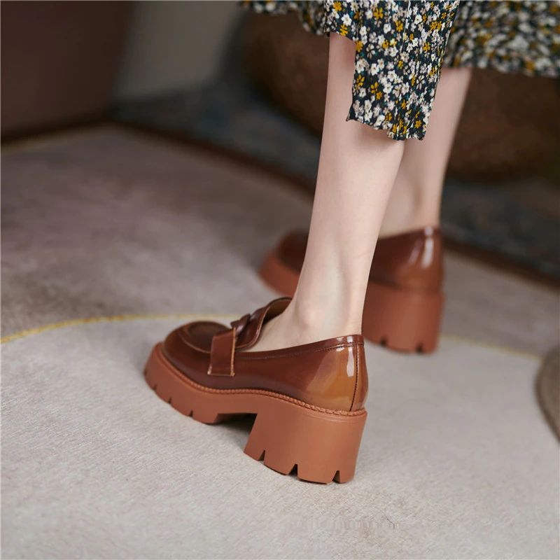May Damskie Buty Na Grubej Platformie - Czarny