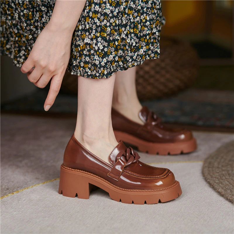 May Damskie Buty Na Grubej Platformie - Czarny