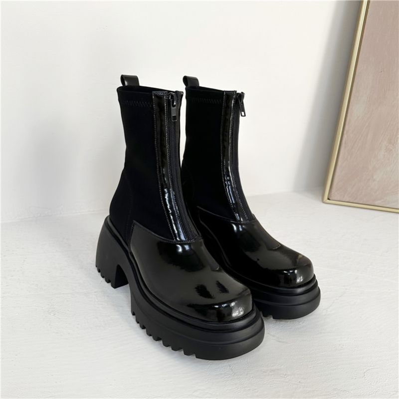 May Damskie Lakierowane Buty Ze Skóry Naturalnej - Czarny