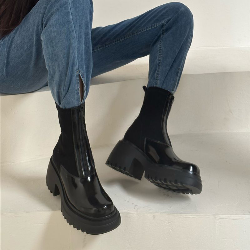May Damskie Lakierowane Buty Ze Skóry Naturalnej - Czarny