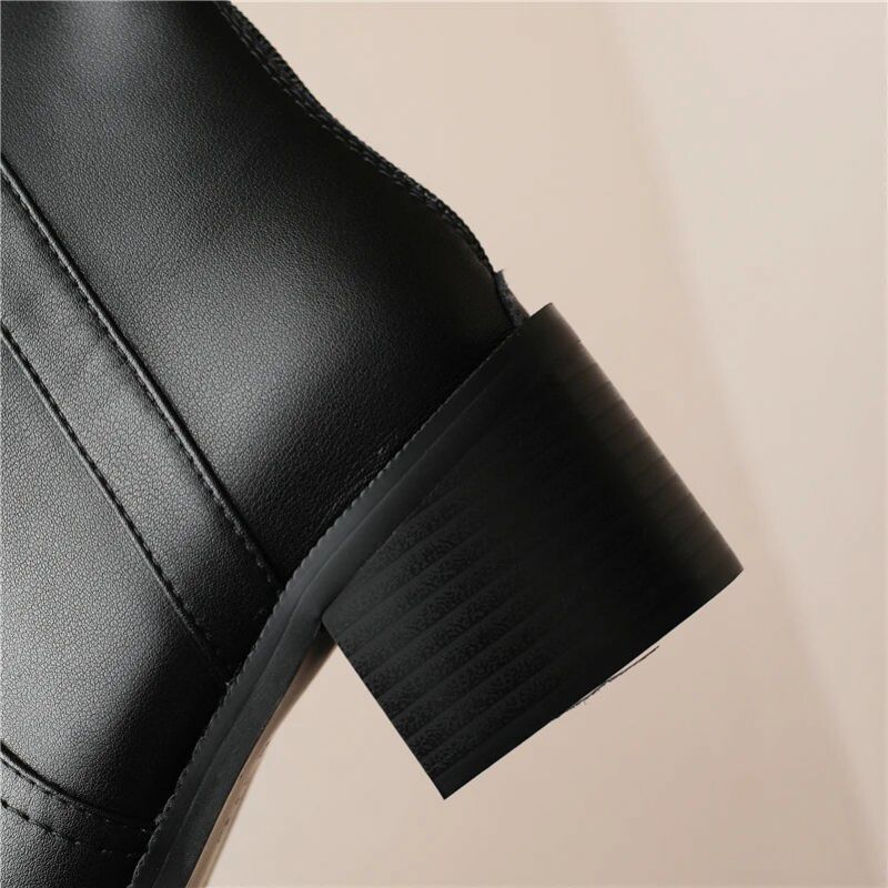 Melina Damskie Buty Western Długie - Czarny Krótki Plusz