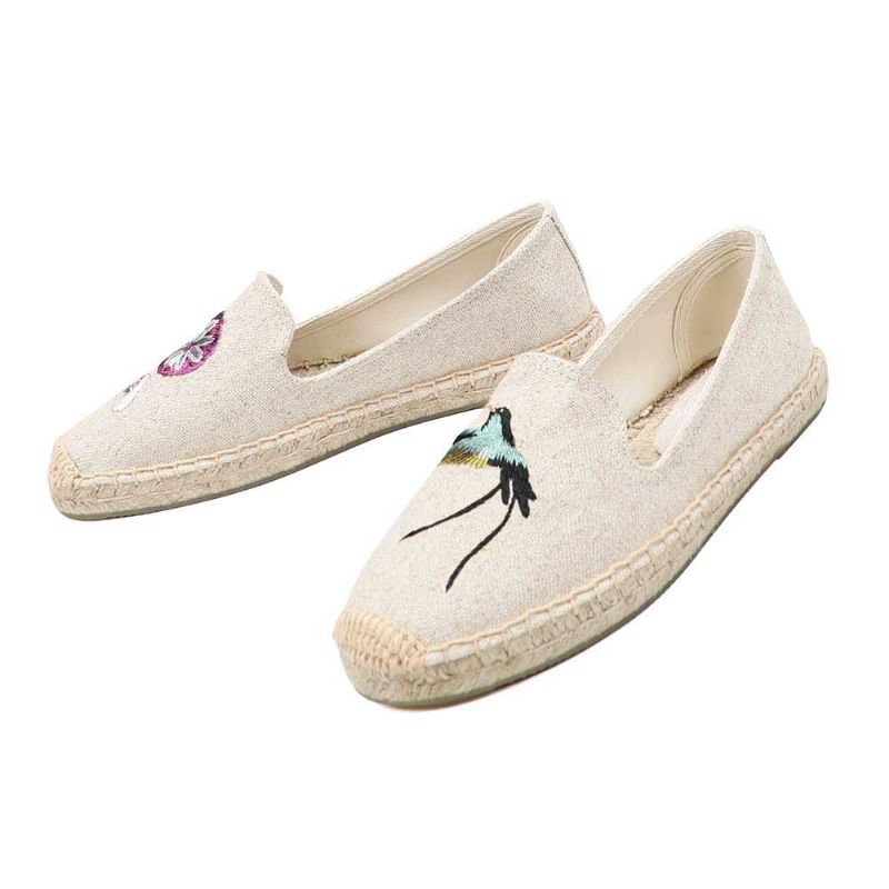 Melva Damskie Letnie Płaskie Wsuwane Oddychające Espadryle - Khaki