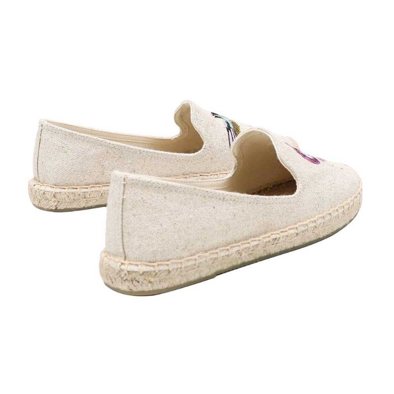 Melva Damskie Letnie Płaskie Wsuwane Oddychające Espadryle - Khaki