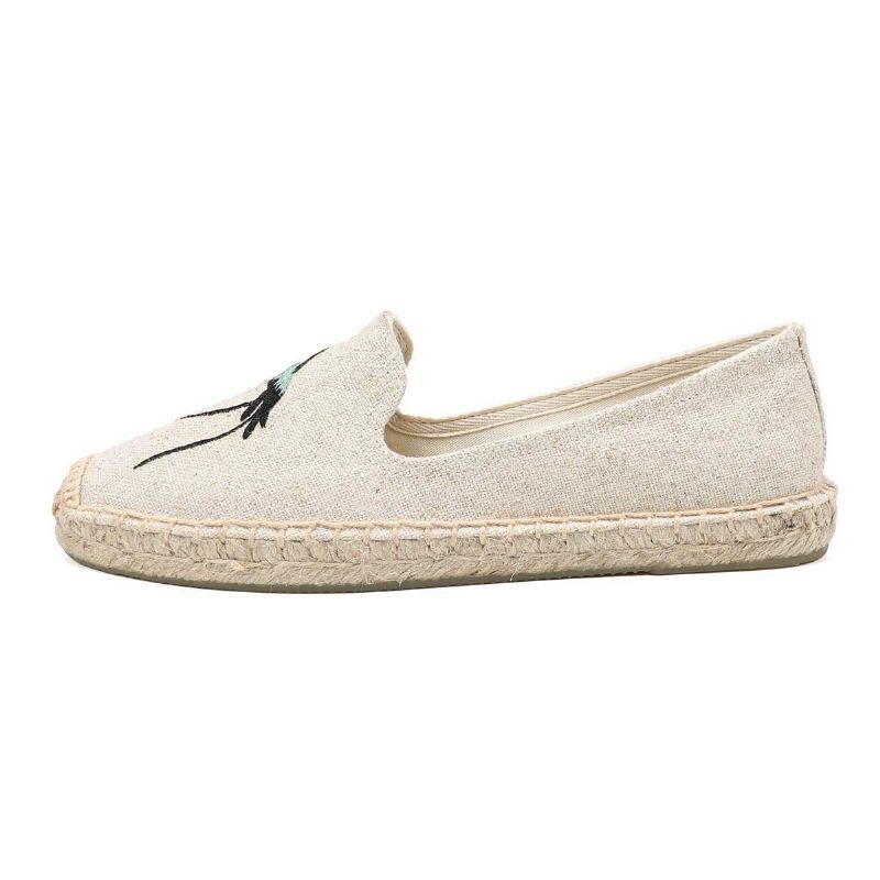 Melva Damskie Letnie Płaskie Wsuwane Oddychające Espadryle - Khaki