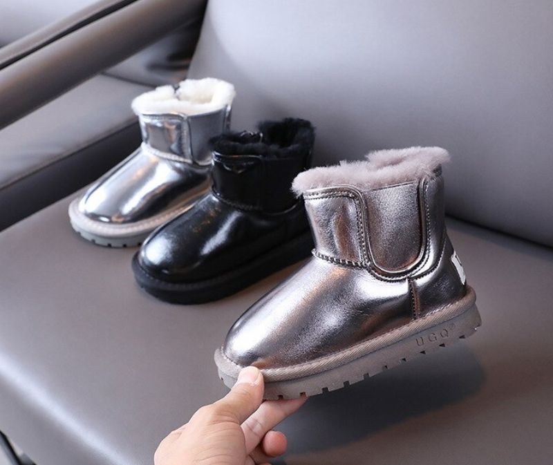 Mera Dziewczęce Buty Śniegowe - Srebrny Futro
