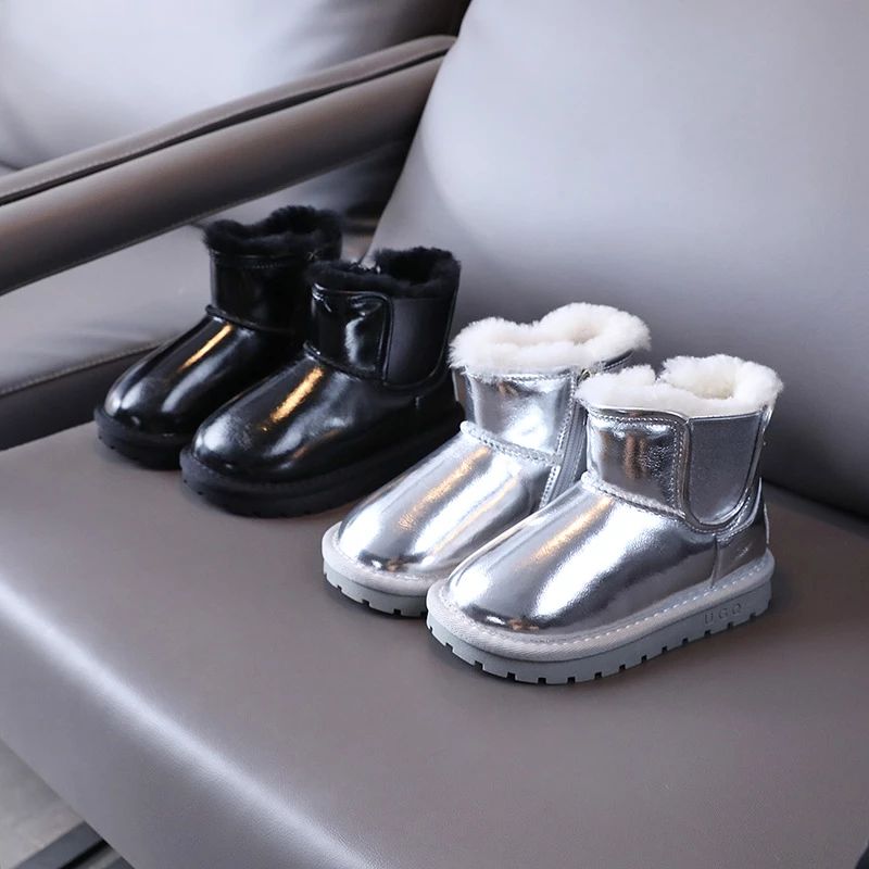 Mera Dziewczęce Buty Śniegowe - Srebrny Futro