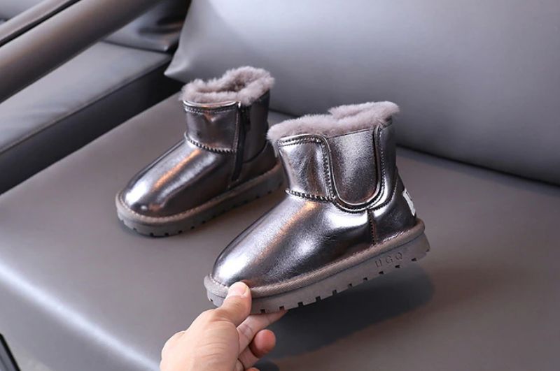 Mera Dziewczęce Buty Śniegowe - Srebrny Futro