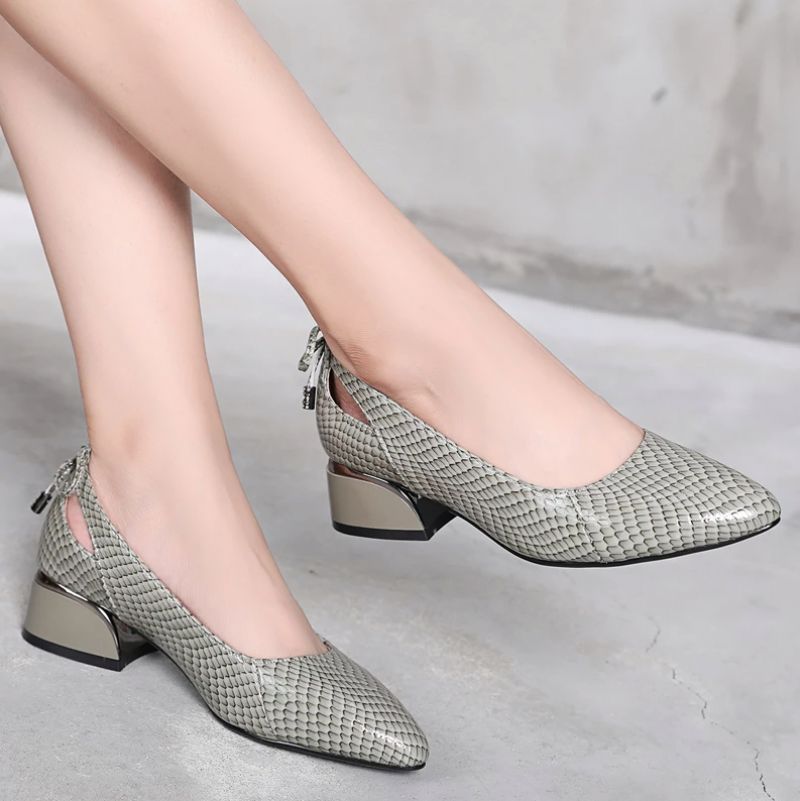 Merly Damskie Buty Na Obcasie - Szary