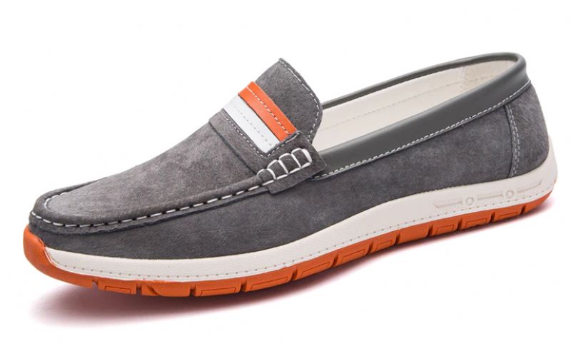 Męskie Buty Frank Loafers - Szary