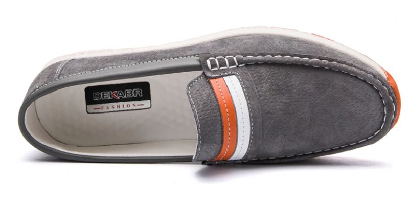 Męskie Buty Frank Loafers - Szary