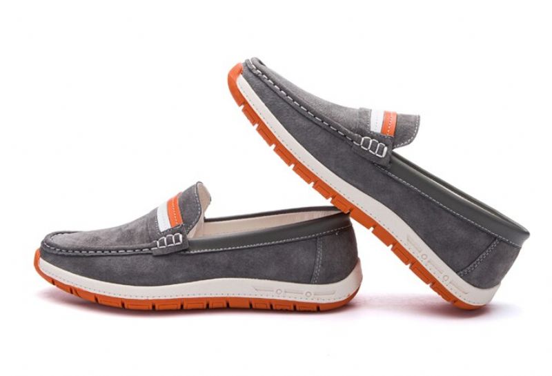 Męskie Buty Frank Loafers - Szary