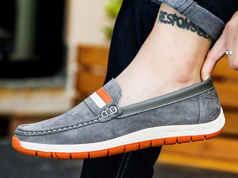 Męskie Buty Frank Loafers - Szary