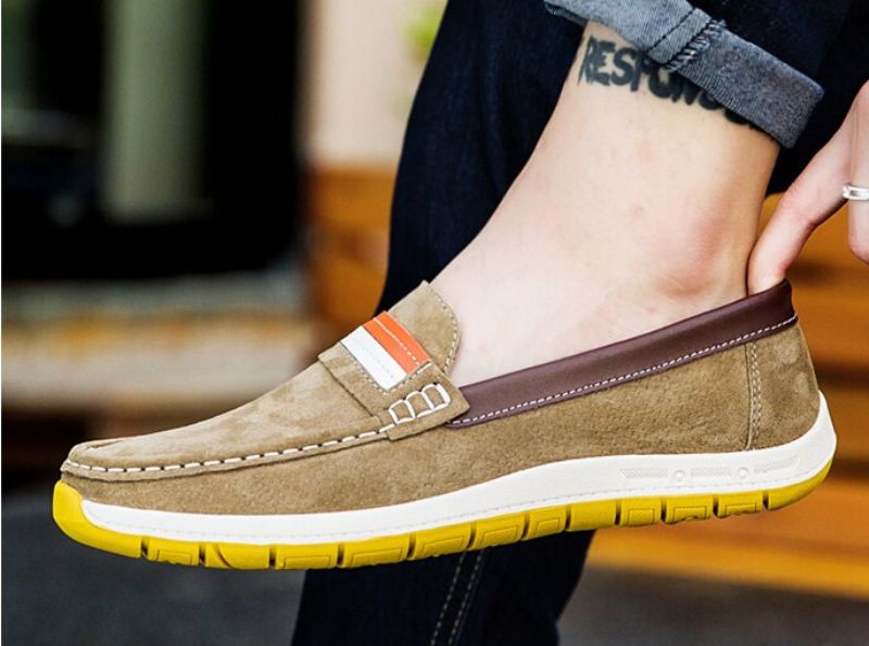 Męskie Buty Frank Loafers - Szary