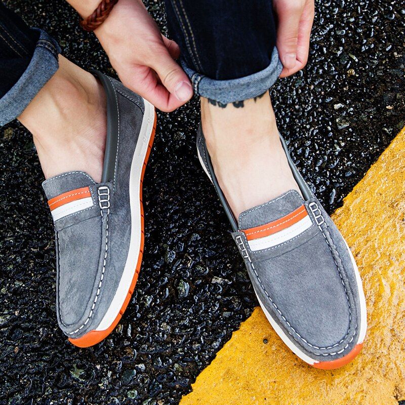 Męskie Buty Frank Loafers - Szary