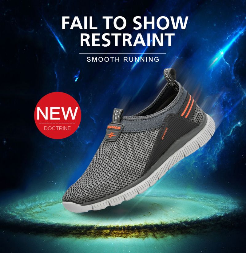Męskie Buty Sportowe Ozio Slip-on - Czarny