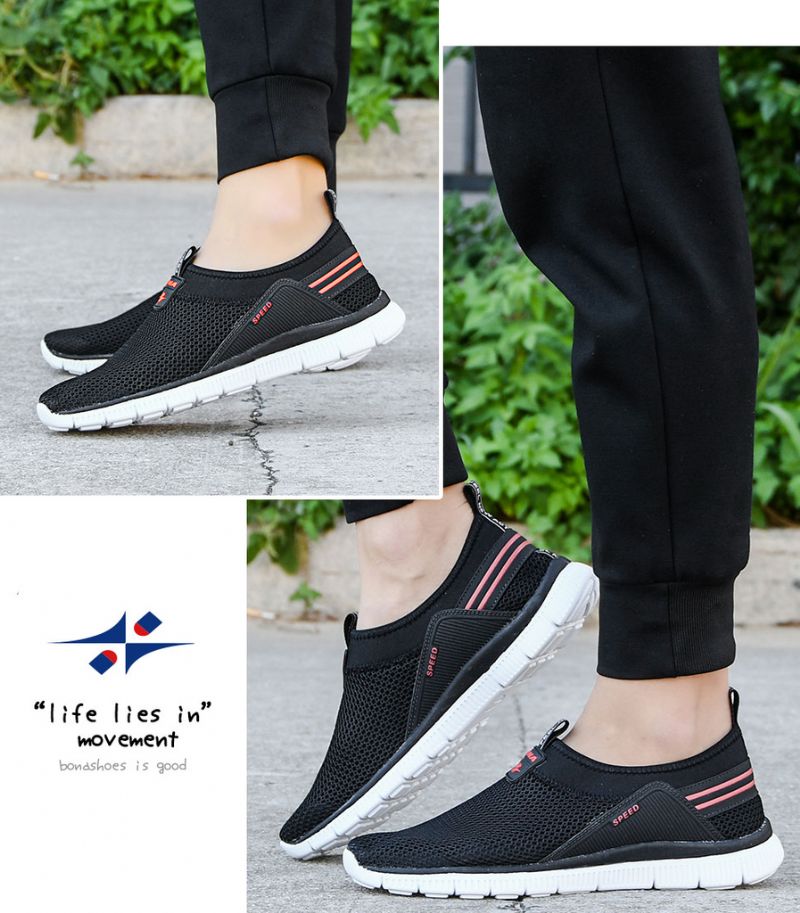Męskie Buty Sportowe Ozio Slip-on - Czarny