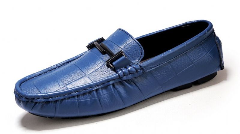 Methan Męskie Mokasyny Eleganckie Buty - Niebieski