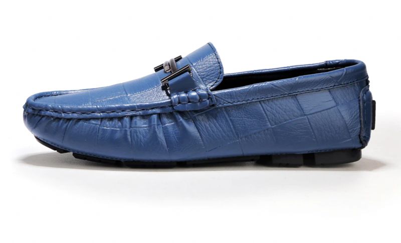 Methan Męskie Mokasyny Eleganckie Buty - Niebieski