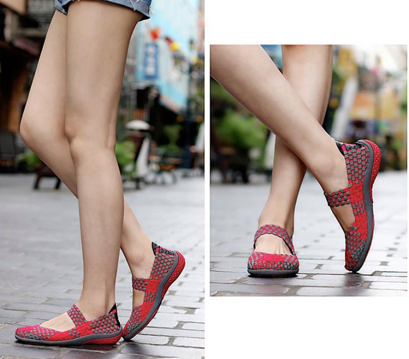 Mia Damskie Buty Wsuwane - Czerwony