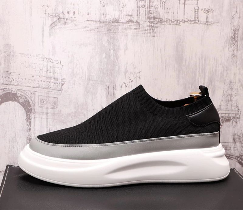 Miaray Męskie Trampki Platforma Buty - Czarny