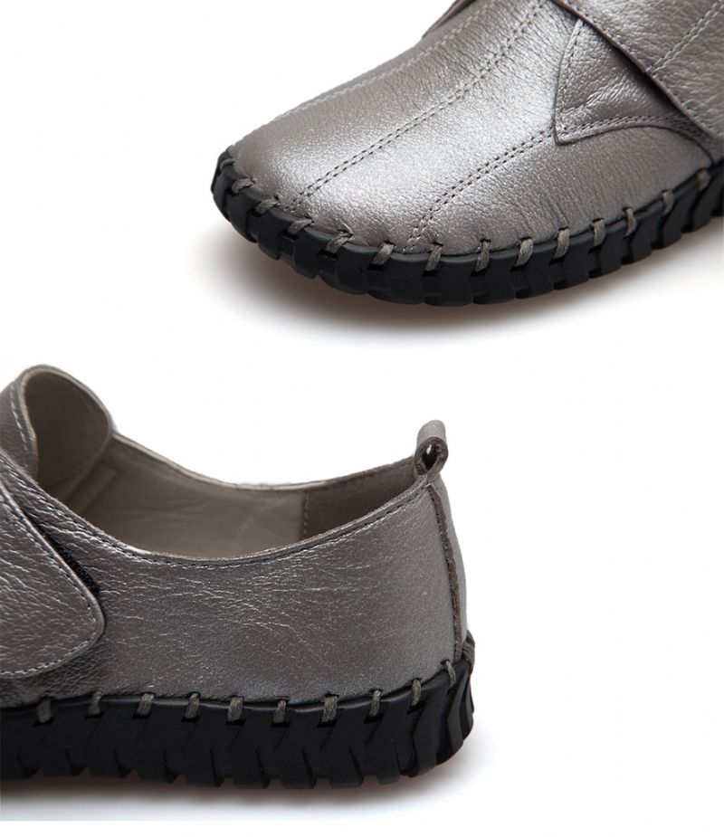 Miękkie Płaskie Buty Damskie Lina Ze Skóry - Fioletowy
