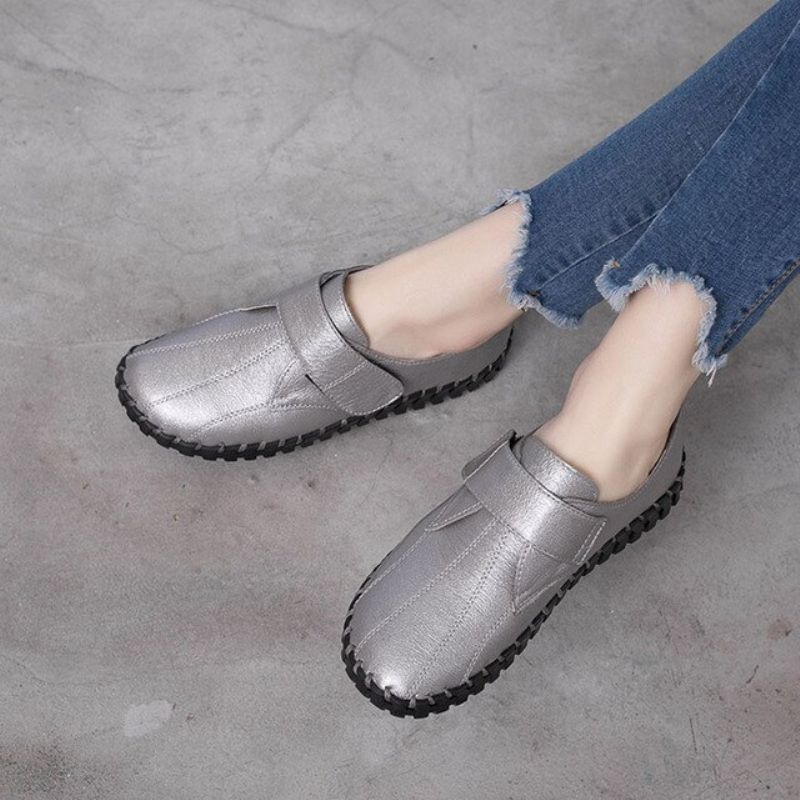 Miękkie Płaskie Buty Damskie Lina Ze Skóry - Fioletowy
