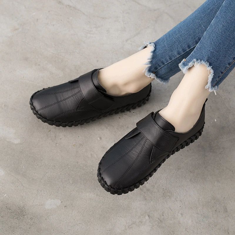 Miękkie Płaskie Buty Damskie Lina Ze Skóry - Fioletowy