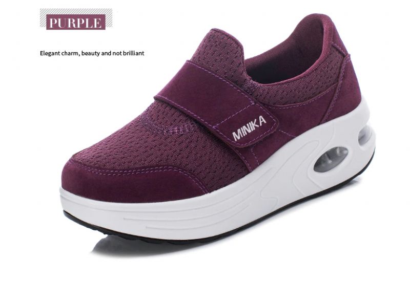 Miki Damskie Wygodne Buty Na Platformie - Fioletowy