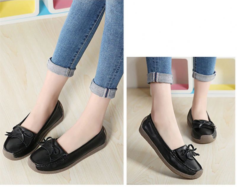 Mila Damskie Mokasyny Czarne Buty - Czarny